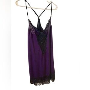 Sexy Purple & Black Lace Chemise. Size 1X like new!